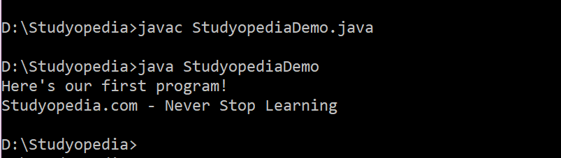 Java Program Syntax Output