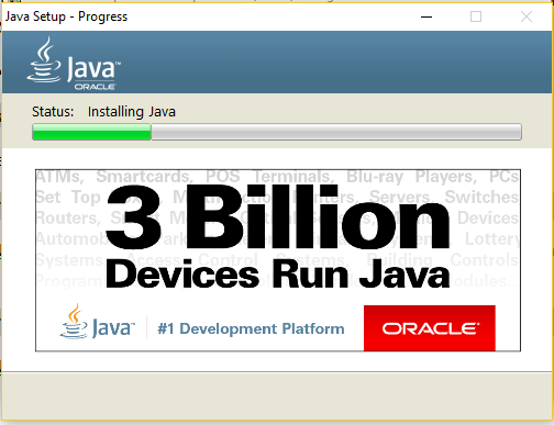 Java Setup Progress