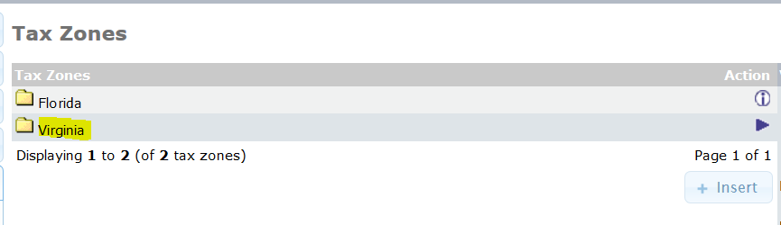 New Tax Zone Virginia visible under osCommerce storeTax Zones