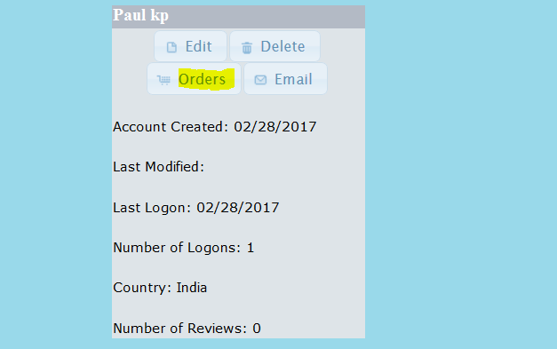 Reach osCommerce customer orders section