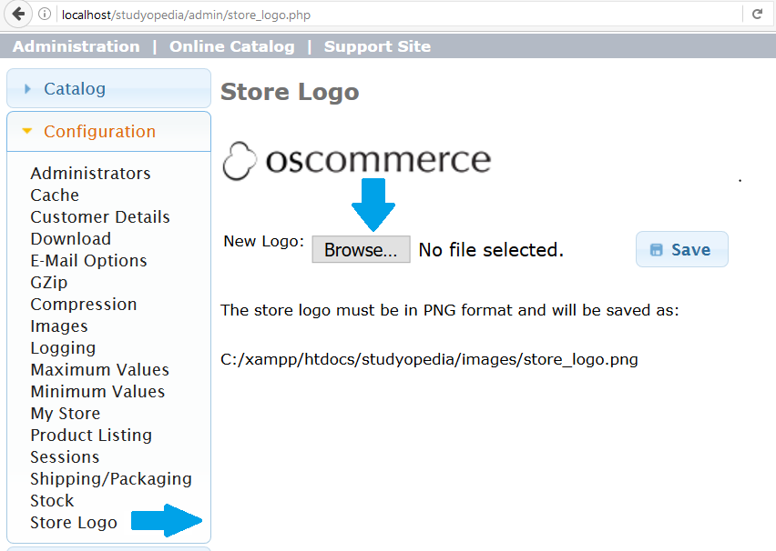 Add osCommerce Store Logo