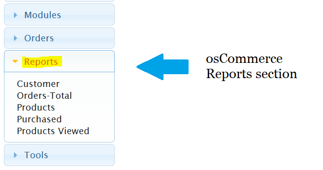 osCommerce Reports