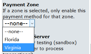 Selecting Payment Zone for osCommerce store