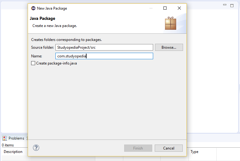 Creating new Java package in Eclipse