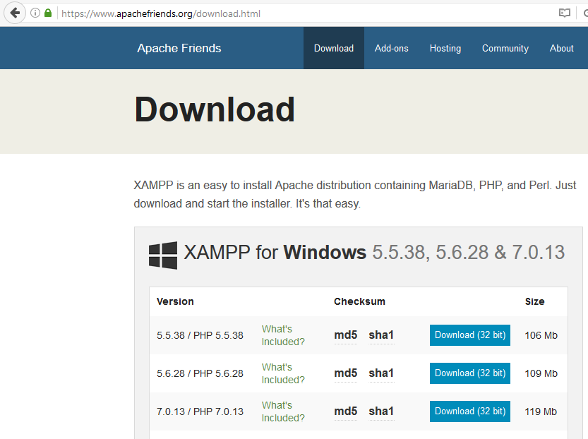 Download XAMPP for PrestaShop