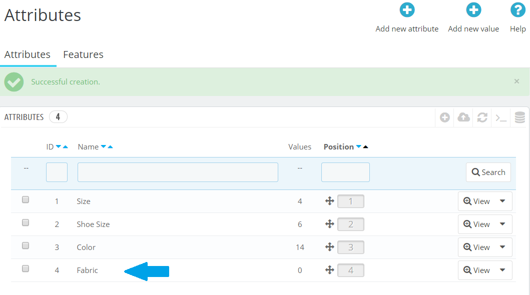 Fabric Product Attribute added to PrestaShop Store