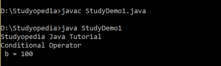 Java Conditional Operator