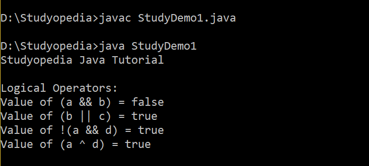 Java Logical Operators