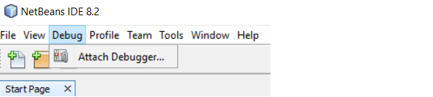 NetBeans IDE Debug menu