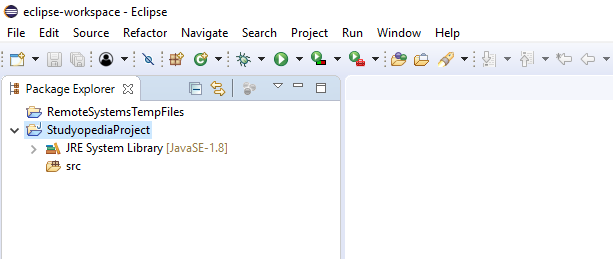 New Java Project created in Eclipse