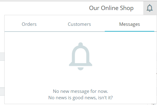 PrestaShop Store Notification section