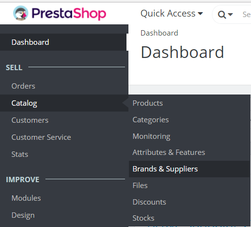 Reaching PrestaShop Store Supplier section
