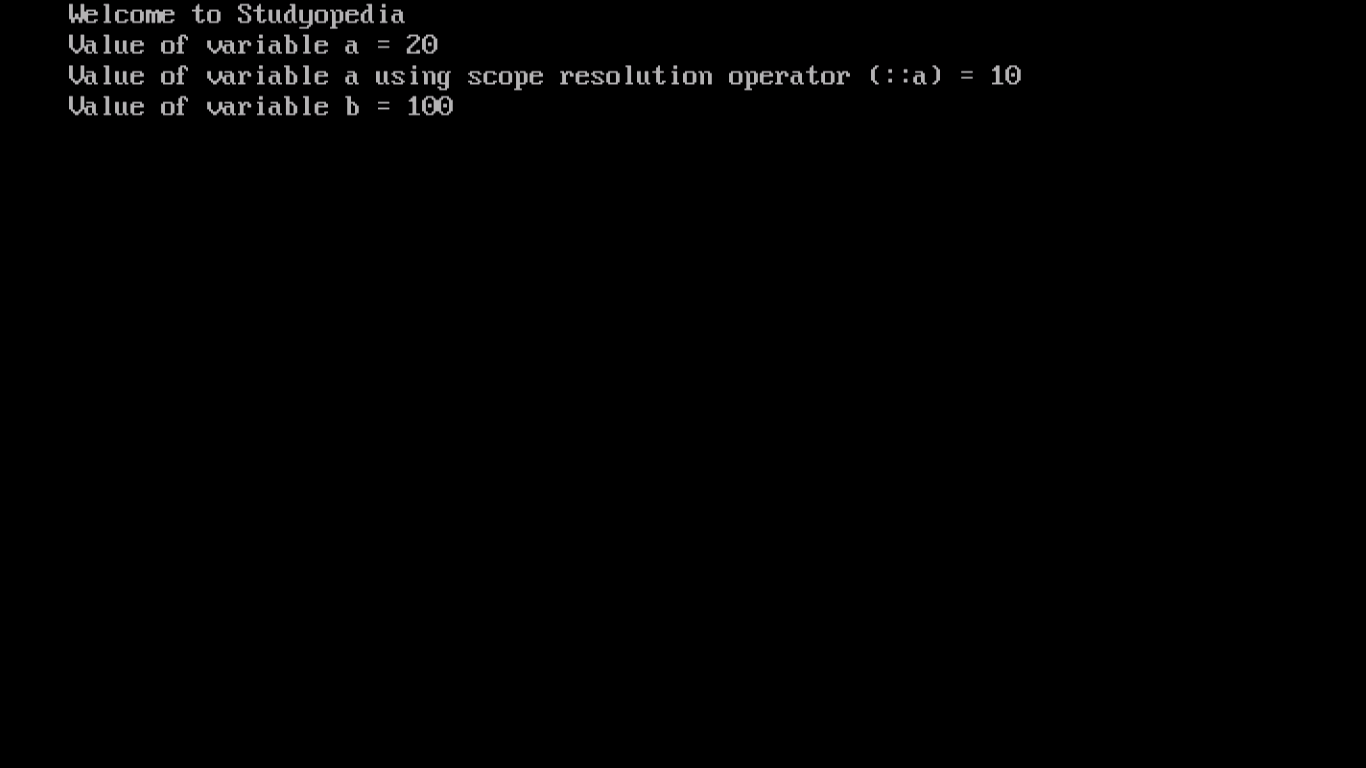 Scope Resolution Operator C++ Output