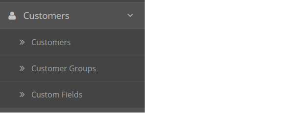 Customers menu for OpenCart Store
