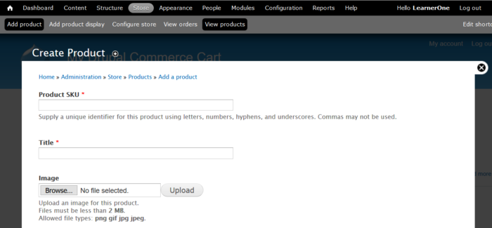 Drupal Commerce Dashboard - Studyopedia