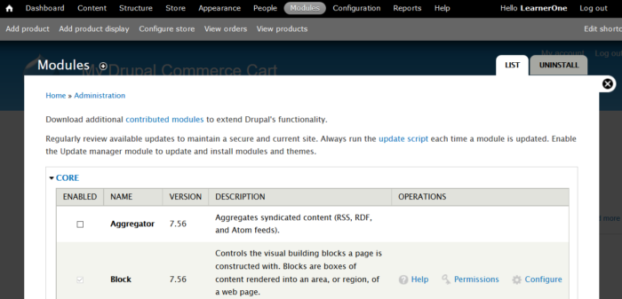 Drupal Commerce Dashboard - Studyopedia