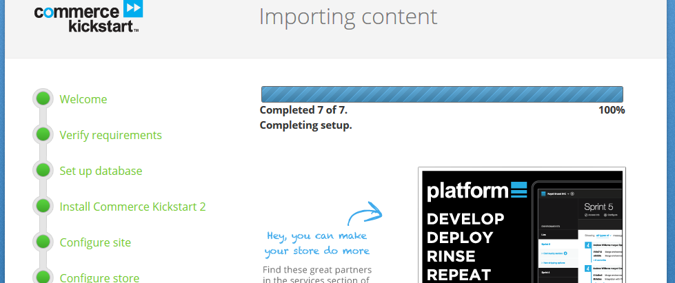 Importing content for cart before finalizing