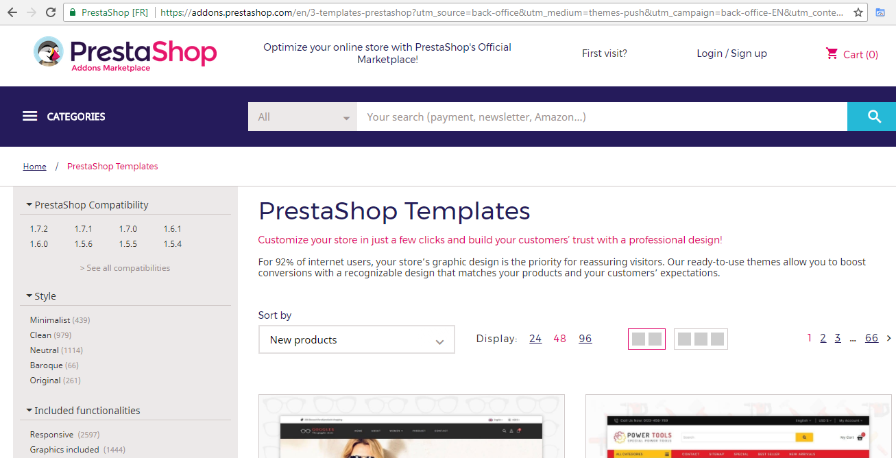 PrestaShop Marketplace listing