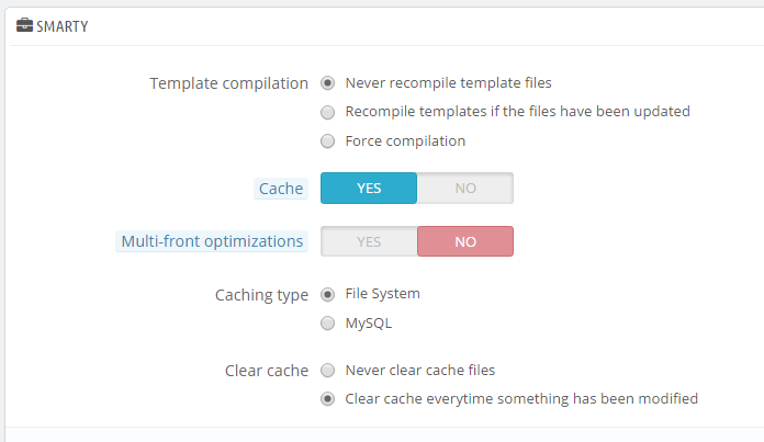 Cache Management For PrestaShop Store