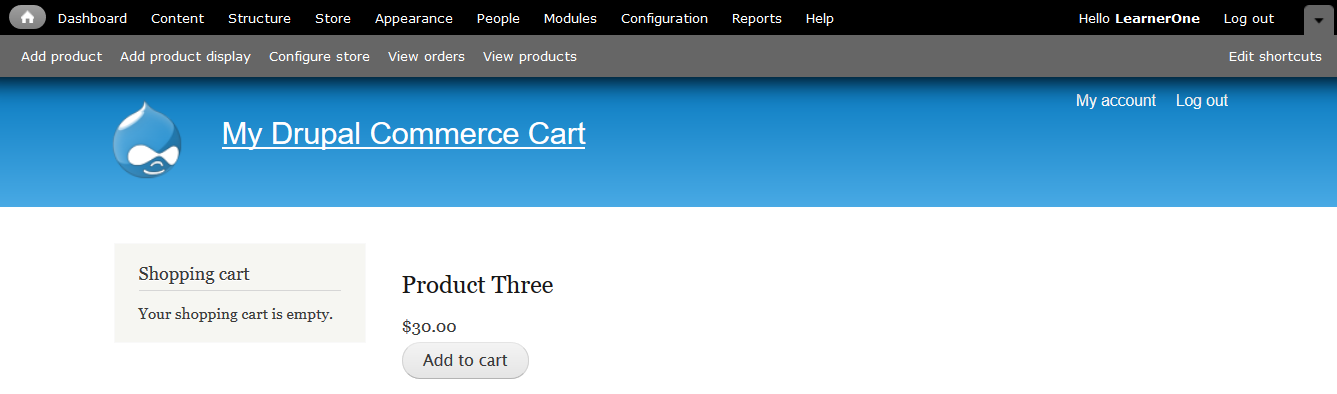 Reaching Drupal Commerce Dashboard