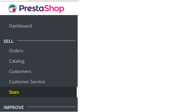 Reaching PrestaShop Store statistics section