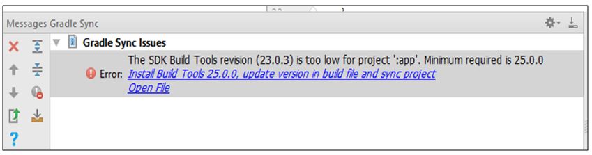 SDK Build Tools revision is too low for project app error