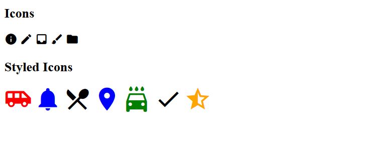 Google Icon example and styling output