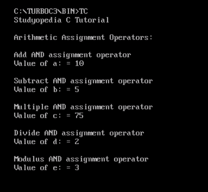 assignment mean in c