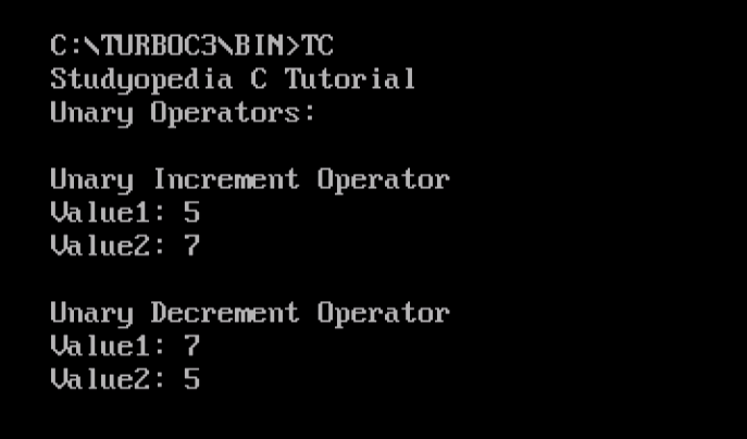 C Programming Unary Increment and Decrement Operators