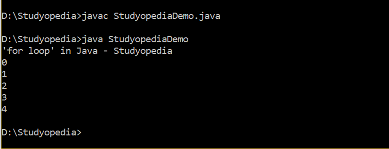 Java for loop