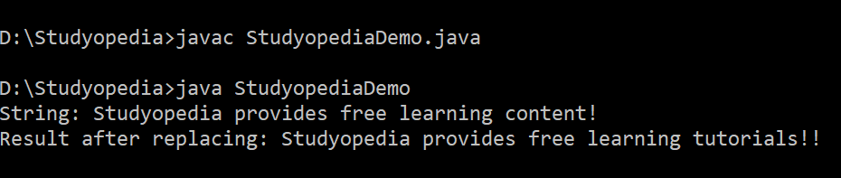 Java replacefirst string method