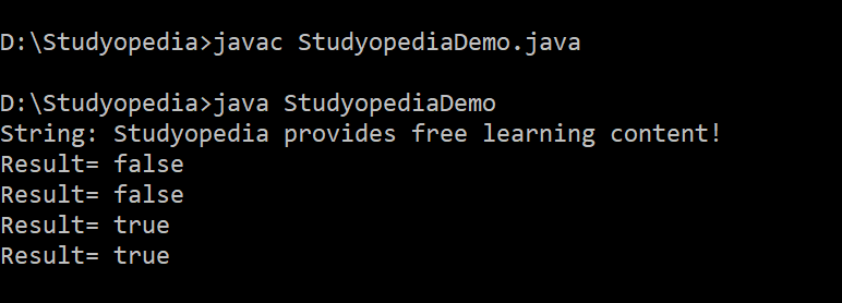 Java string startswith method