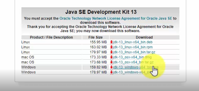 Download Java JDK 13 Windows 10 64 bit