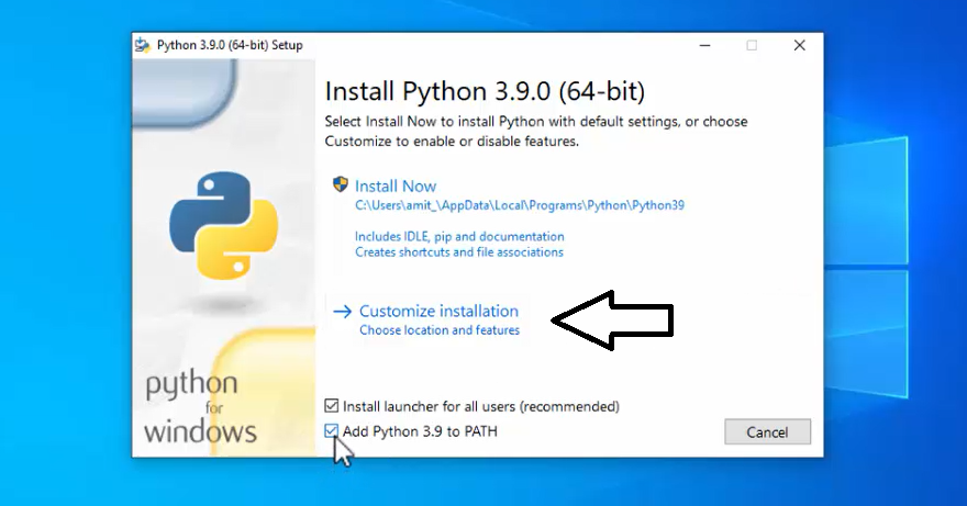 python pip install windows