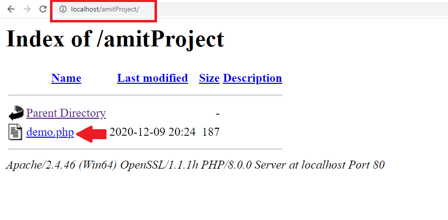 Running first PHP 8 program on localhost