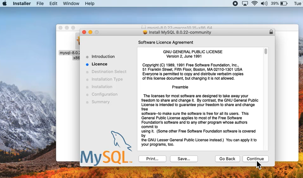 MySQL License Agreement