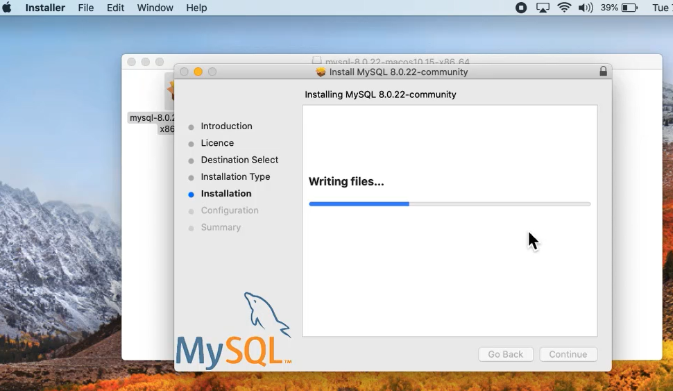 MySQL Community Installation started