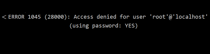 MySQL error 1045 access denied