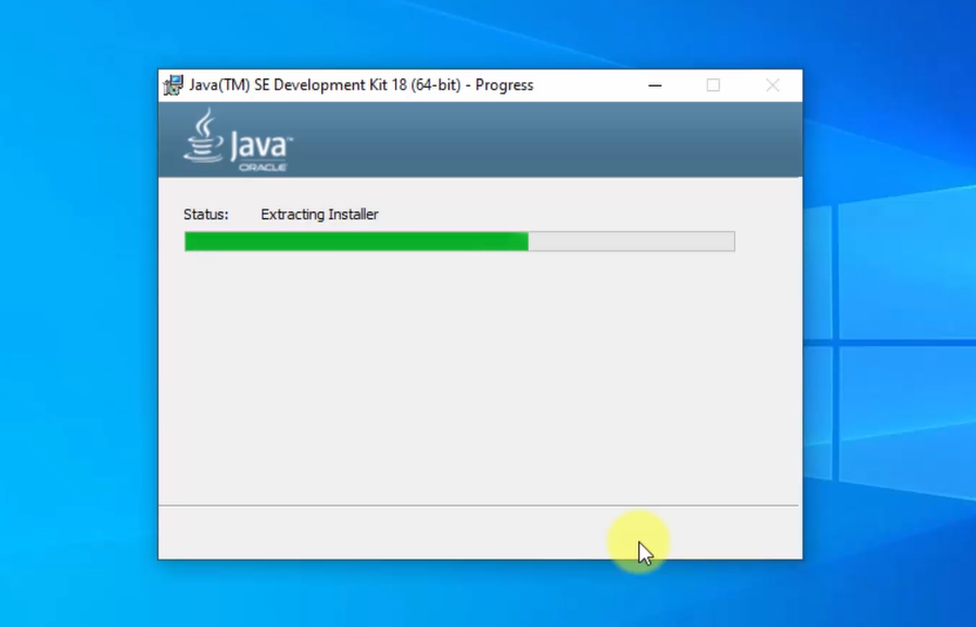 Java 18 Installation continues