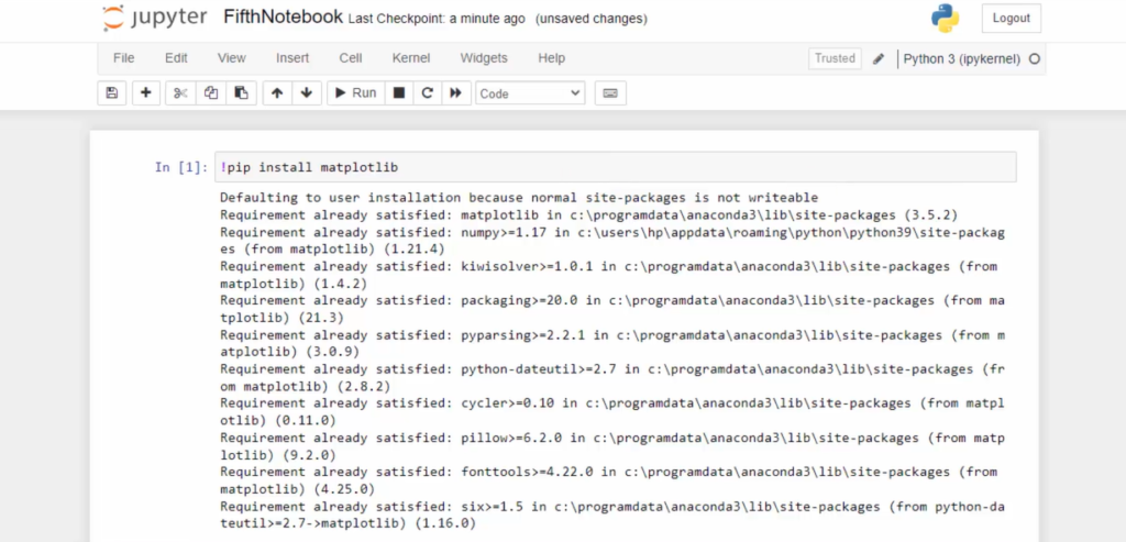 Matplotlib installed on Anaconda