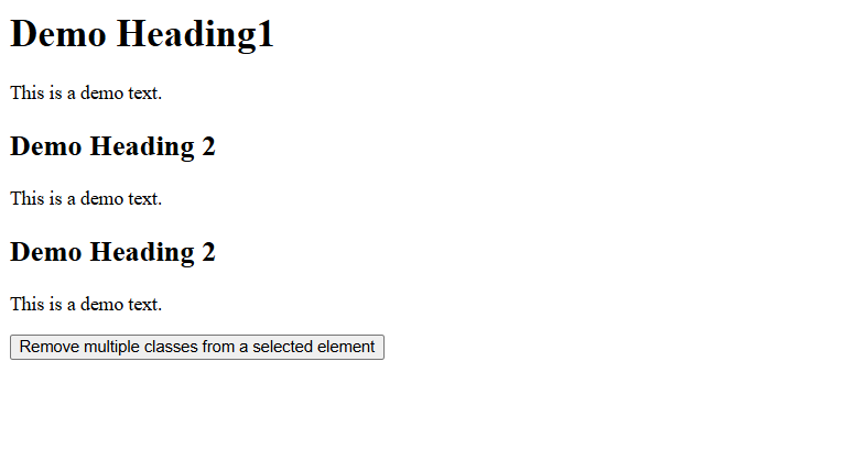 Multiple classes removed successfully