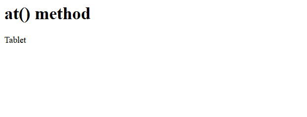 1. at() method in JavaScript