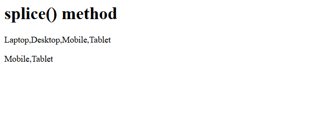 10. splice() method to remove elements