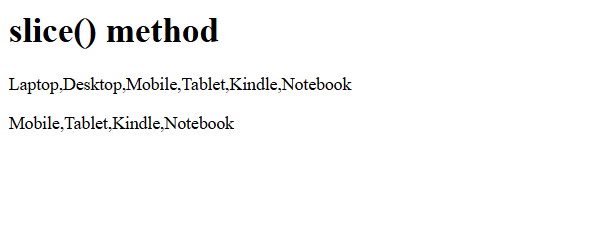 11. slice() method in JavaScript