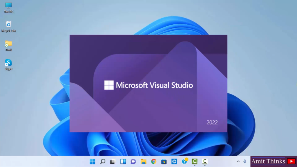 Visual Studio opening