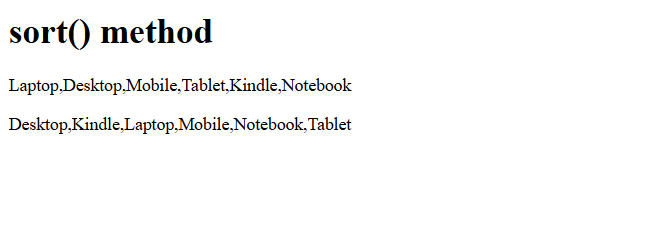 12. sort() method in JavaScript