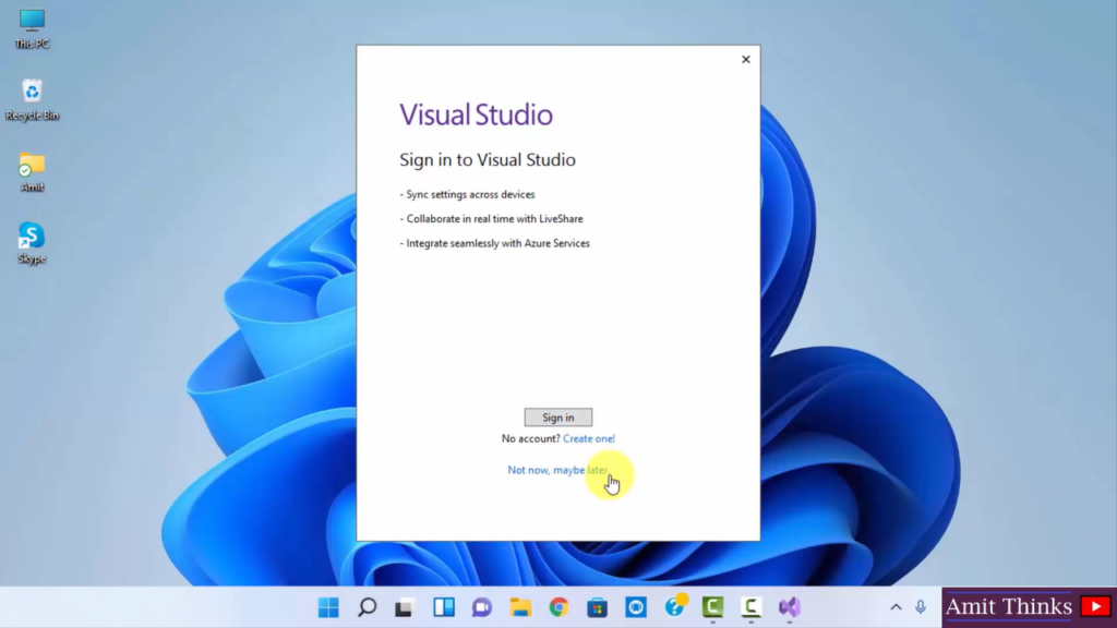 Sign In to Visual Studio