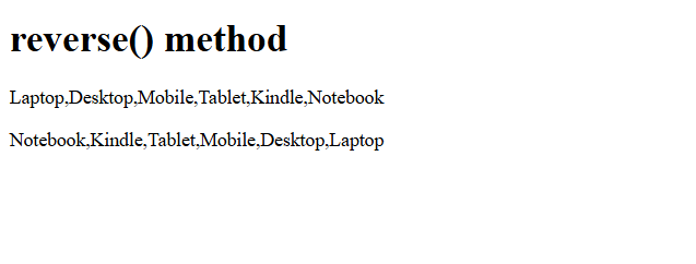 13. reverse() method in JavaScript