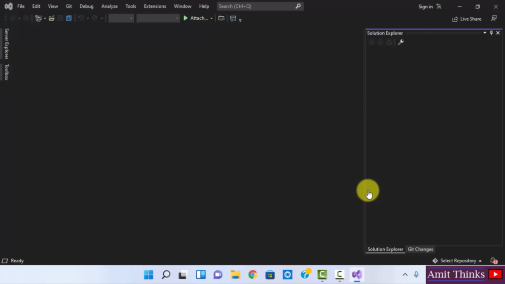 Visual Studio opened