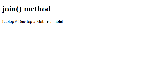 2. join() method in JavaScript